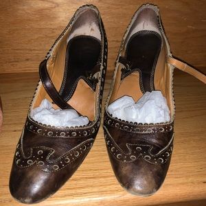 Mary Jane leather stacked heel- made in Spain
